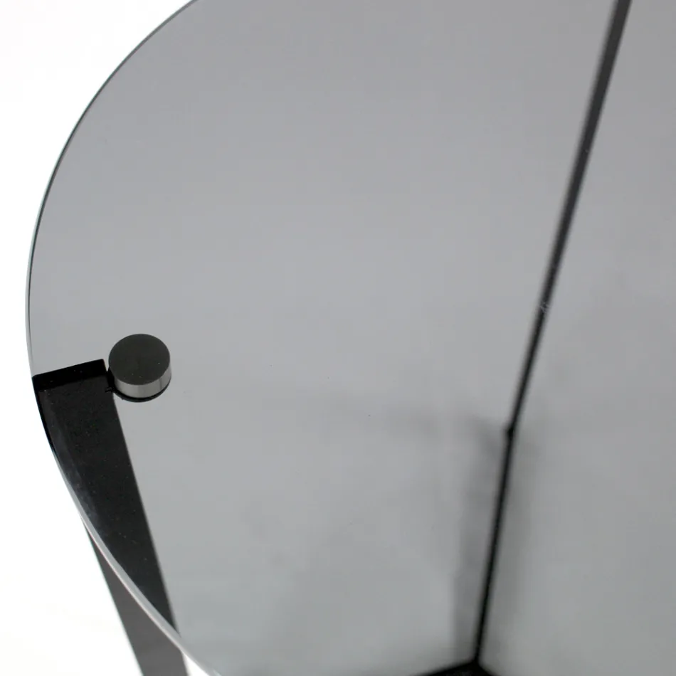 Skleněný konferenční stolek s ocelovou základnou Made in Italy - Aspira Viadurini