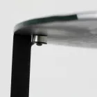 Skleněný konferenční stolek s ocelovou základnou Made in Italy - Aspira Viadurini