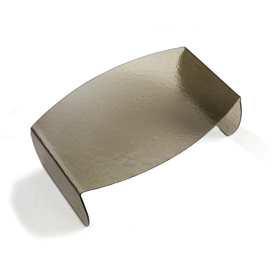 Konferenční stolek Francesca ze zakřiveného skla s tepaným efektem, vyrobený v Itálii Viadurini