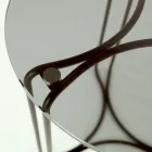 Skleněný konferenční stolek a podnož se 3 půlměsíci Made in Italy - Arepa Viadurini