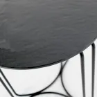 Skleněný konferenční stolek a podnož se 3 půlměsíci Made in Italy - Arepa Viadurini