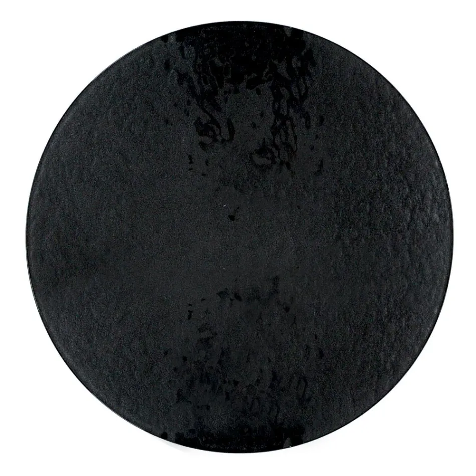 Skleněný konferenční stolek a podnož se 3 půlměsíci Made in Italy - Arepa Viadurini