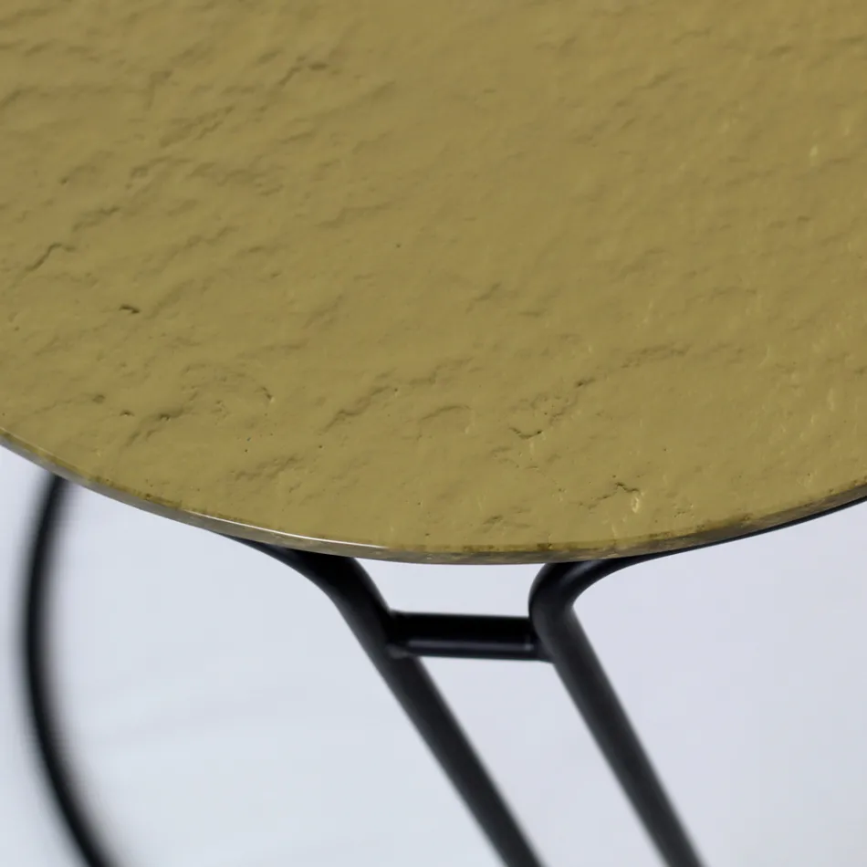 Skleněný konferenční stolek a kulatá základna Made in Italy - Tullia Viadurini