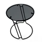 Skleněný konferenční stolek a kulatá základna Made in Italy - Tullia Viadurini