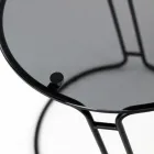 Skleněný konferenční stolek a kulatá základna Made in Italy - Tullia Viadurini