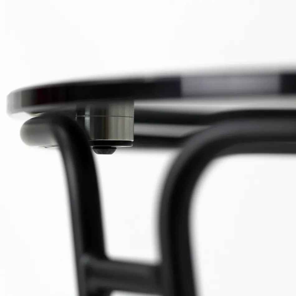 Skleněný konferenční stolek a kulatá základna Made in Italy - Tullia Viadurini