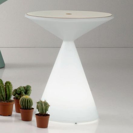 Světlý konferenční stolek s bílým polyetylenovým potahem - akutní Viadurini