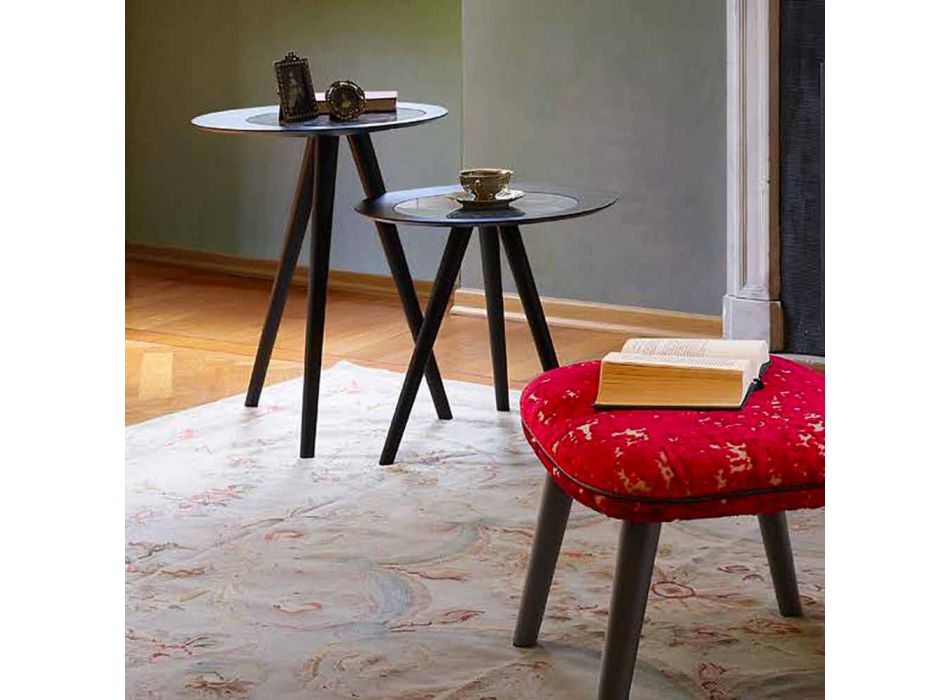 Moderní konferenční stolek s kulatou deskou v Gresu vyrobený v Itálii - Stuttgart Viadurini