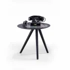 Moderní konferenční stolek s kulatou deskou v Gresu vyrobený v Itálii - Stuttgart Viadurini