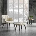 Moderní konferenční stolek z Gresu a bukového dřeva vyrobený v Itálii - Titanic Viadurini