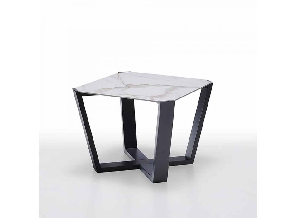 Moderní konferenční stolek z Gresu a bukového dřeva vyrobený v Itálii - Titanic Viadurini