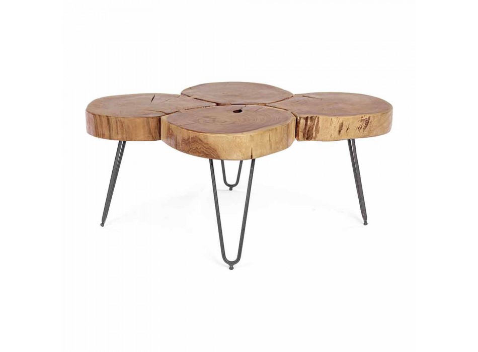 Moderní konferenční stolek Homemotion ze dřeva a lakované oceli - Severo Viadurini