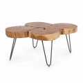 Moderní konferenční stolek Homemotion ze dřeva a lakované oceli - Severo