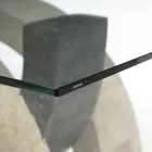 Moderní konferenční stolek z kamene a skla - Austin Viadurini