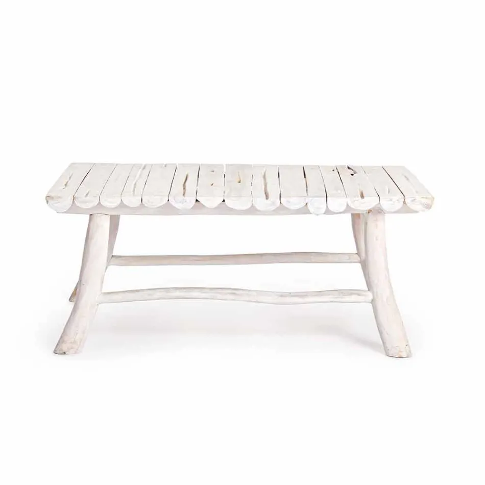 Moderní konferenční stolek Homemotion v odbarvených teakových větvích - Bambo Viadurini