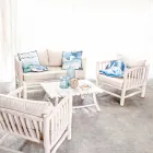 Moderní konferenční stolek Homemotion v odbarvených teakových větvích - Bambo Viadurini