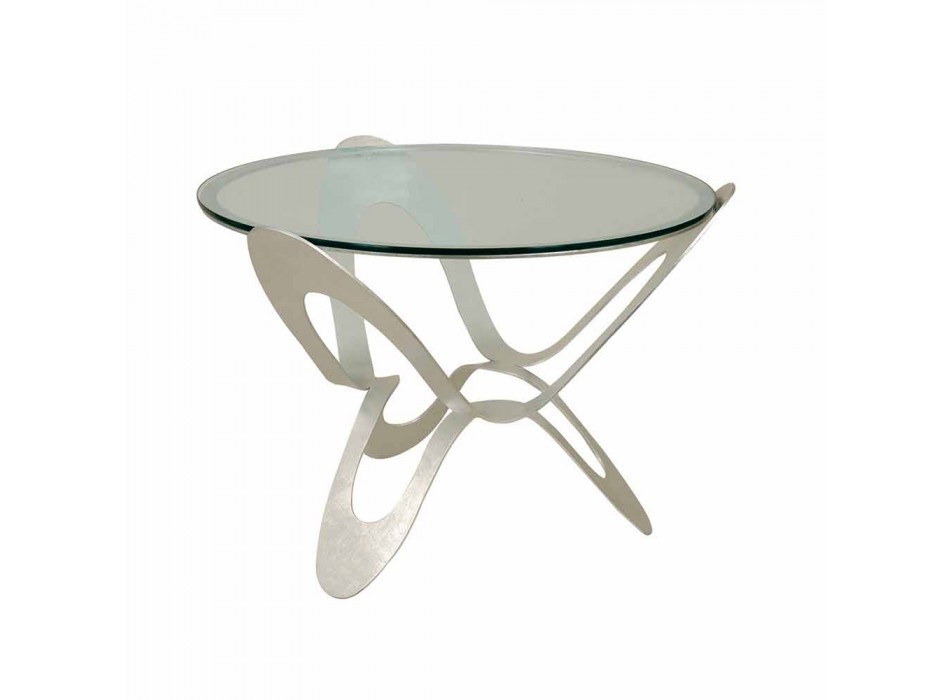 Moderní konferenční stolek ve skle a železo vyrobené v Itálii - Vánoce Viadurini