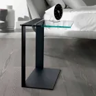 Moderní kovový a uzený nebo čirý skleněný konferenční stolek vyrobený v Itálii - Teilor Viadurini