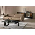 Moderní konferenční stolek s uzenou skleněnou deskou a kovovou základnou vyrobené v Itálii - Scoby Viadurini