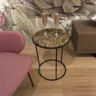 Moderní kulatý konferenční stolek z vysoce kvalitního kovu a mramoru - Raphael Viadurini