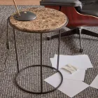 Moderní kulatý konferenční stolek z vysoce kvalitního kovu a mramoru - Raphael Viadurini