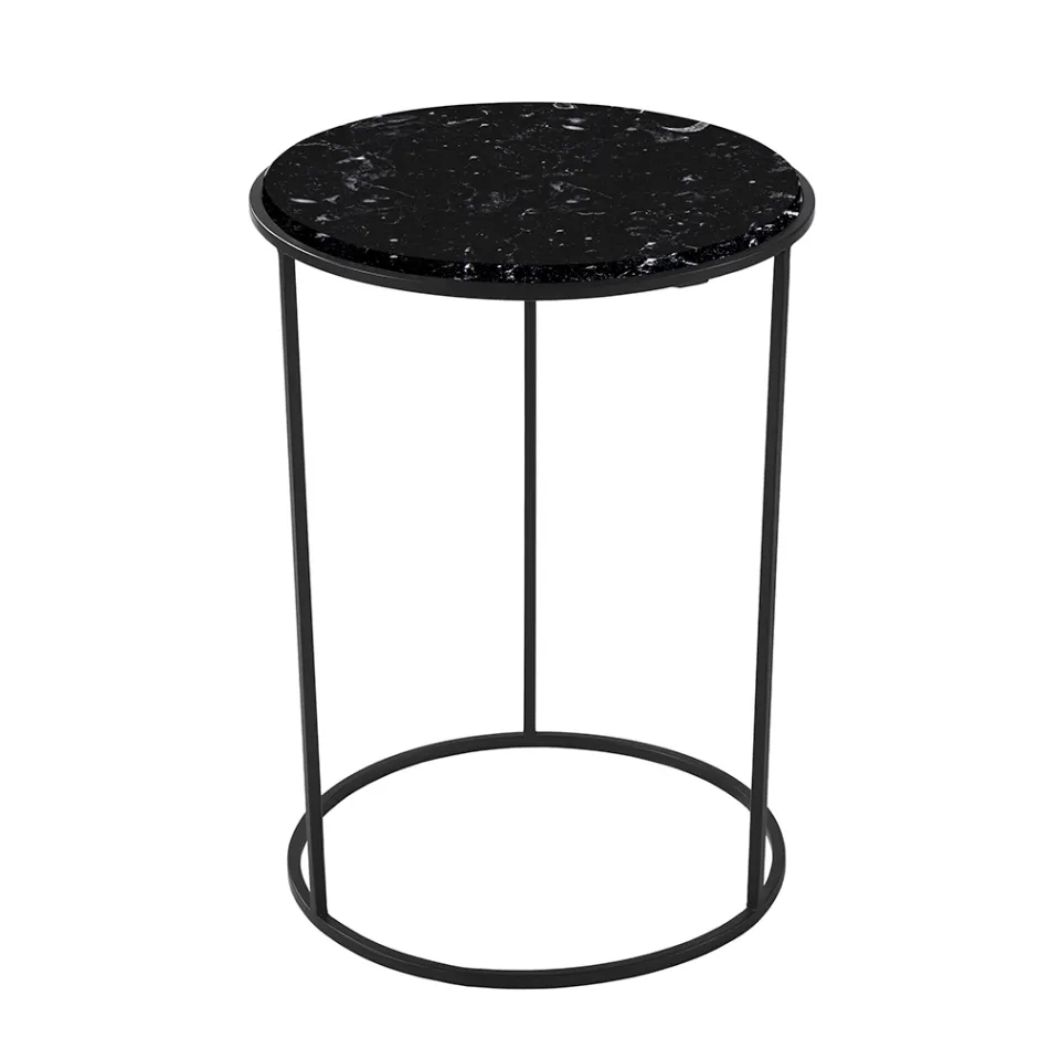 Moderní kulatý konferenční stolek z vysoce kvalitního kovu a mramoru - Raphael Viadurini