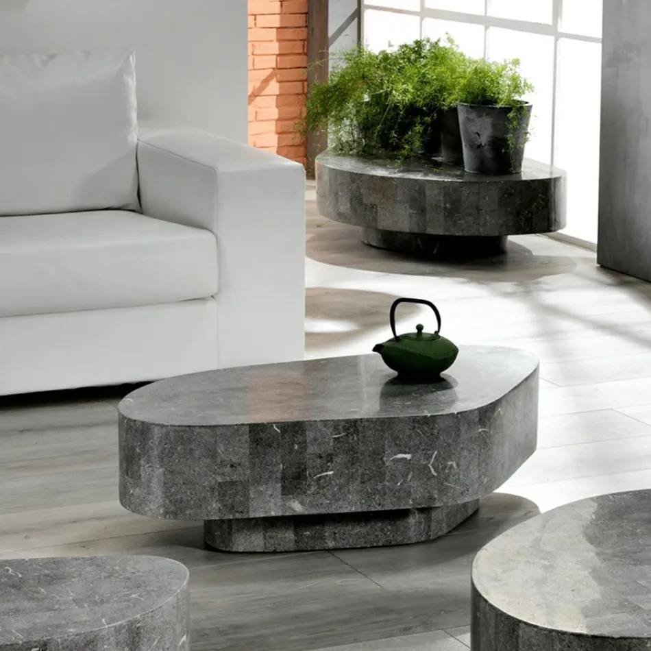 Moderní konferenční stolek ve tvaru fosilního kamene - Bowie Viadurini