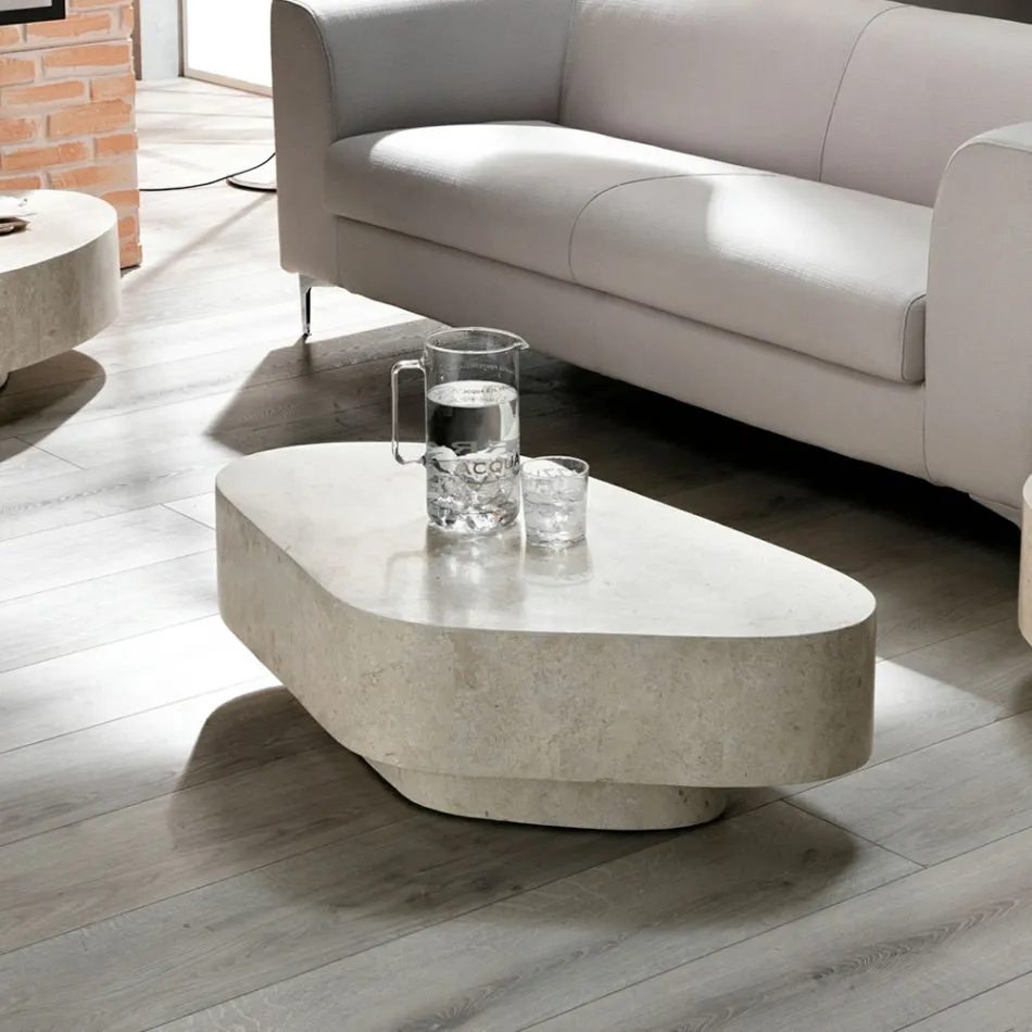 Moderní konferenční stolek ve tvaru fosilního kamene - Bowie Viadurini