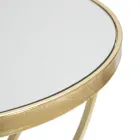 Zlatý železný konferenční stolek s kulatou zrcadlovou deskou - Umari Viadurini