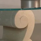 Oválný konferenční stolek v kamenném a krystalovém provedení Aracne-S Viadurini