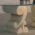 Oválný konferenční stolek v kamenném a krystalovém provedení Aracne-S Viadurini