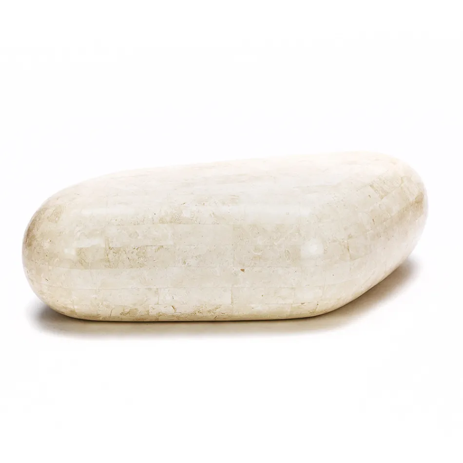 Oválný konferenční stolek v moderním fosilním kameni - Avenue Viadurini