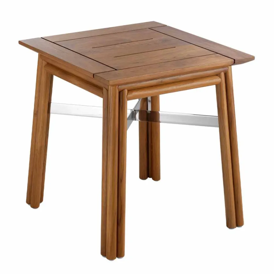 Venkovní konferenční stolek z přírodního nebo černého dřeva, 2 velikosti - Suzana Viadurini