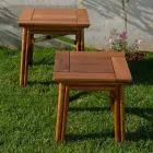 Venkovní konferenční stolek z přírodního nebo černého dřeva, 2 velikosti - Suzana Viadurini