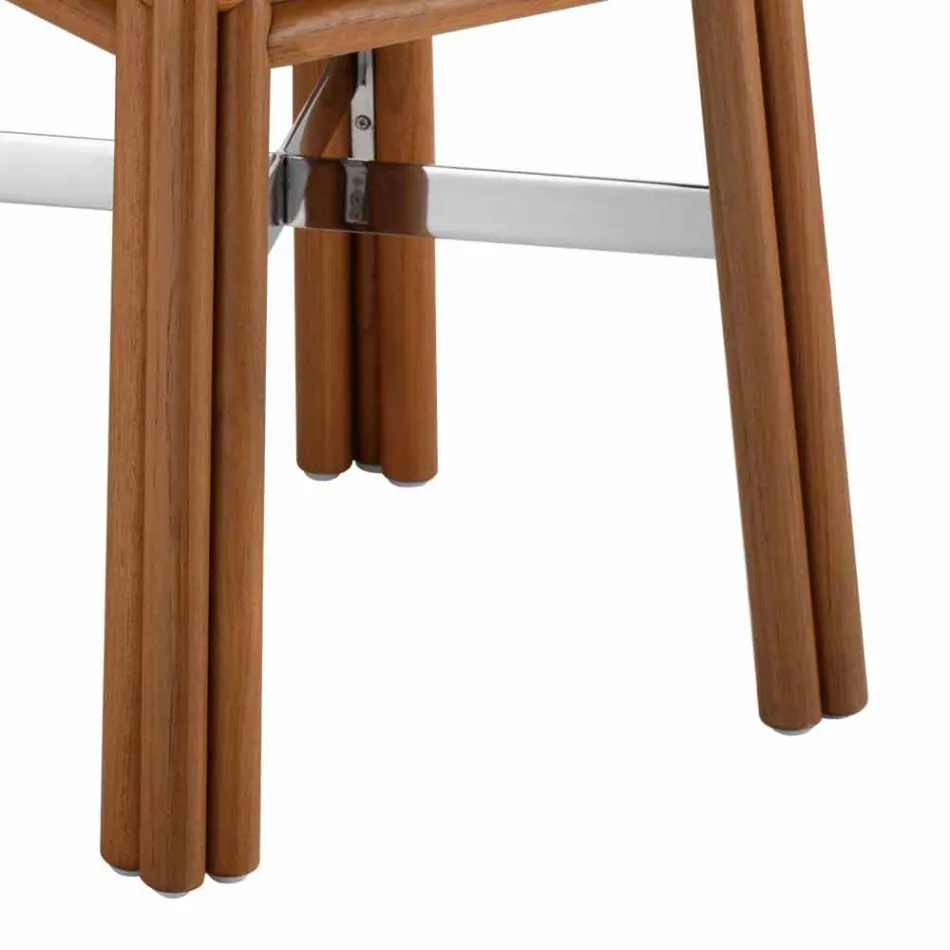 Venkovní konferenční stolek z přírodního nebo černého dřeva, 2 velikosti - Suzana Viadurini