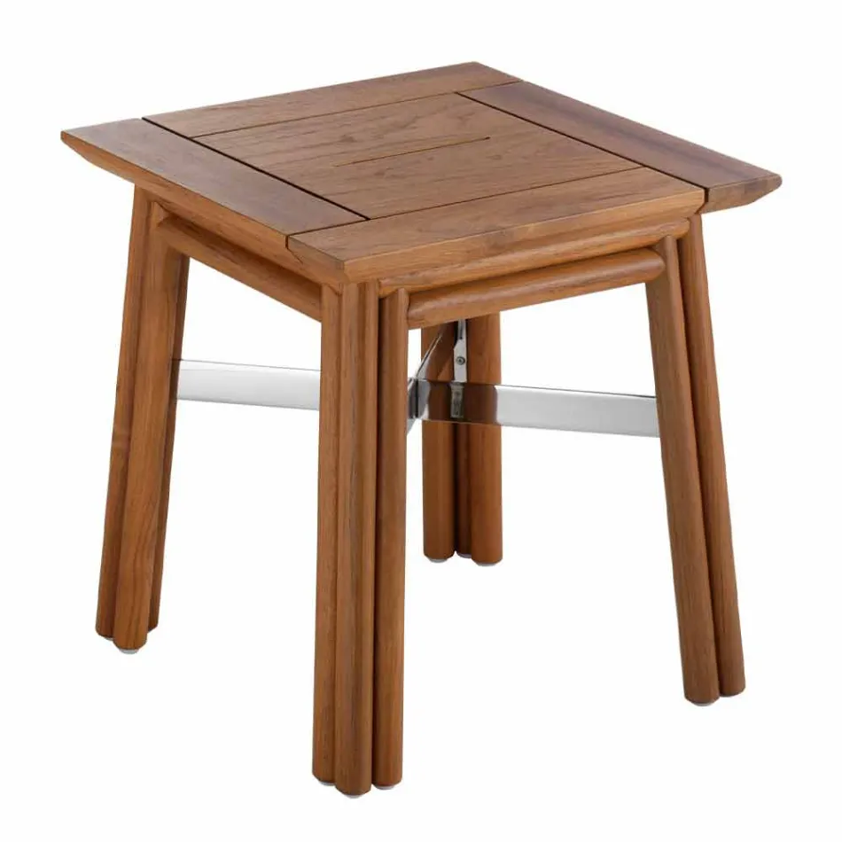 Venkovní konferenční stolek z přírodního nebo černého dřeva, 2 velikosti - Suzana Viadurini