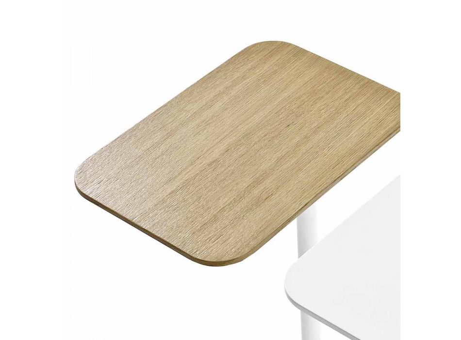 Moderní konferenční stolek na tablety v dubovém a bílém kovu - Adelaide Viadurini