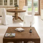 Čtvercový konferenční stolek z recyklovaného tropického dřeva - snímek Viadurini