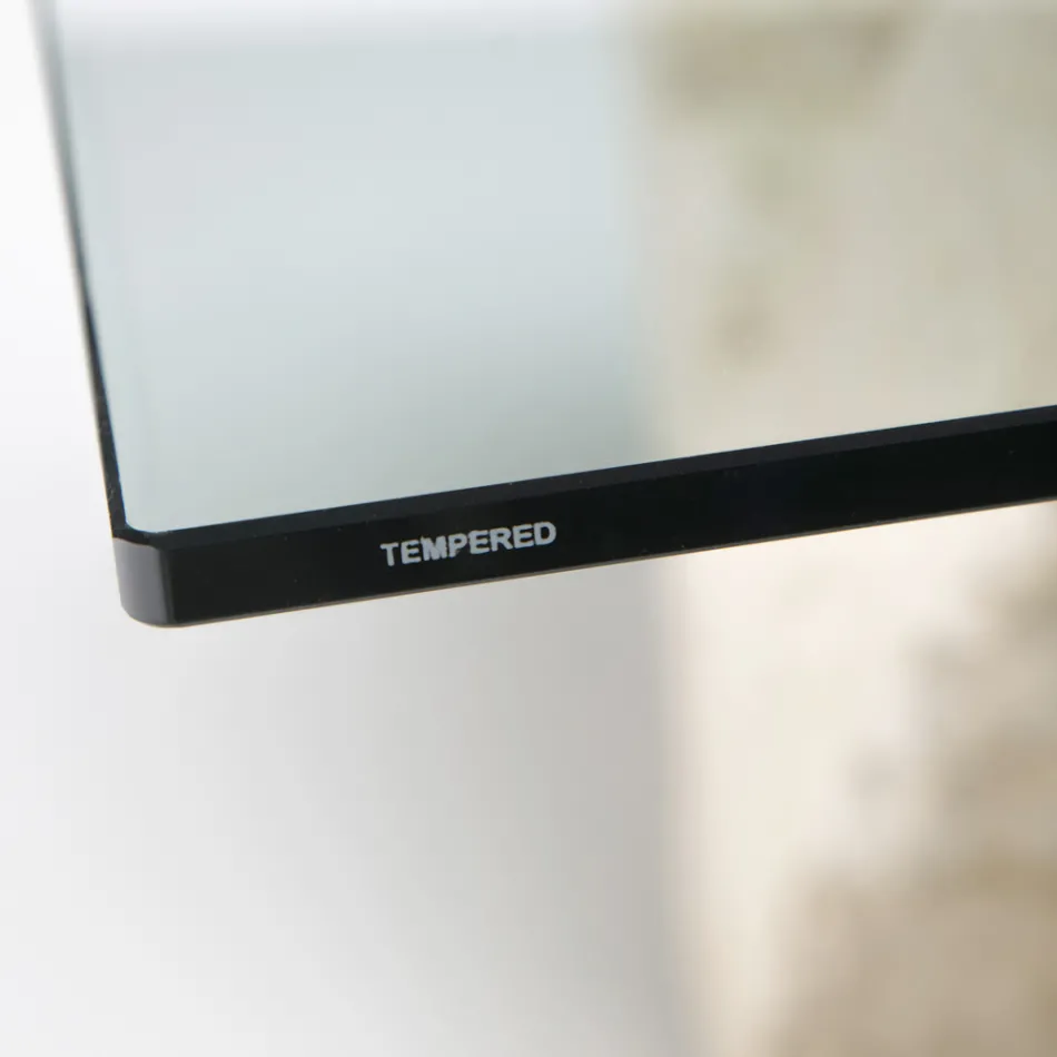 Obdélníkový konferenční stolek se základnou z bílého fosilního kamene - Gardenia Viadurini