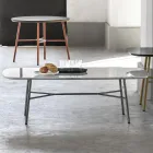 Obdélníkový konferenční stolek s mramorovou deskou Made in Italy - Makino Viadurini