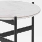 Moderní design Keramický a kovový kulatý konferenční stolek - Gaduci Viadurini