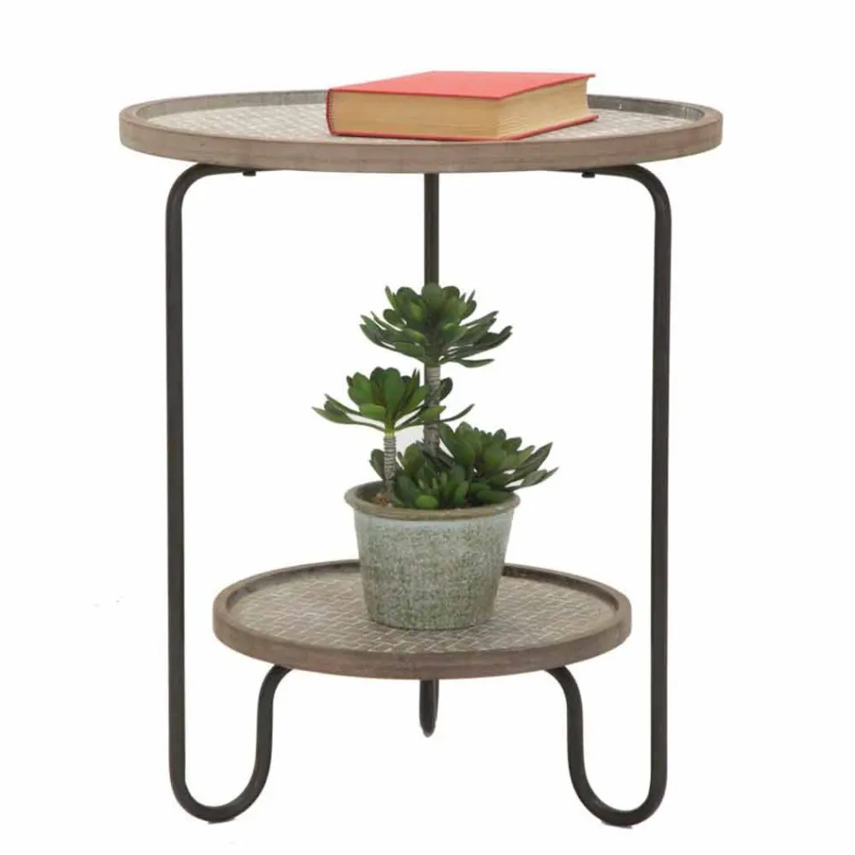 Kulatý konferenční stolek ze železa a MDF moderního designu - Luther Viadurini