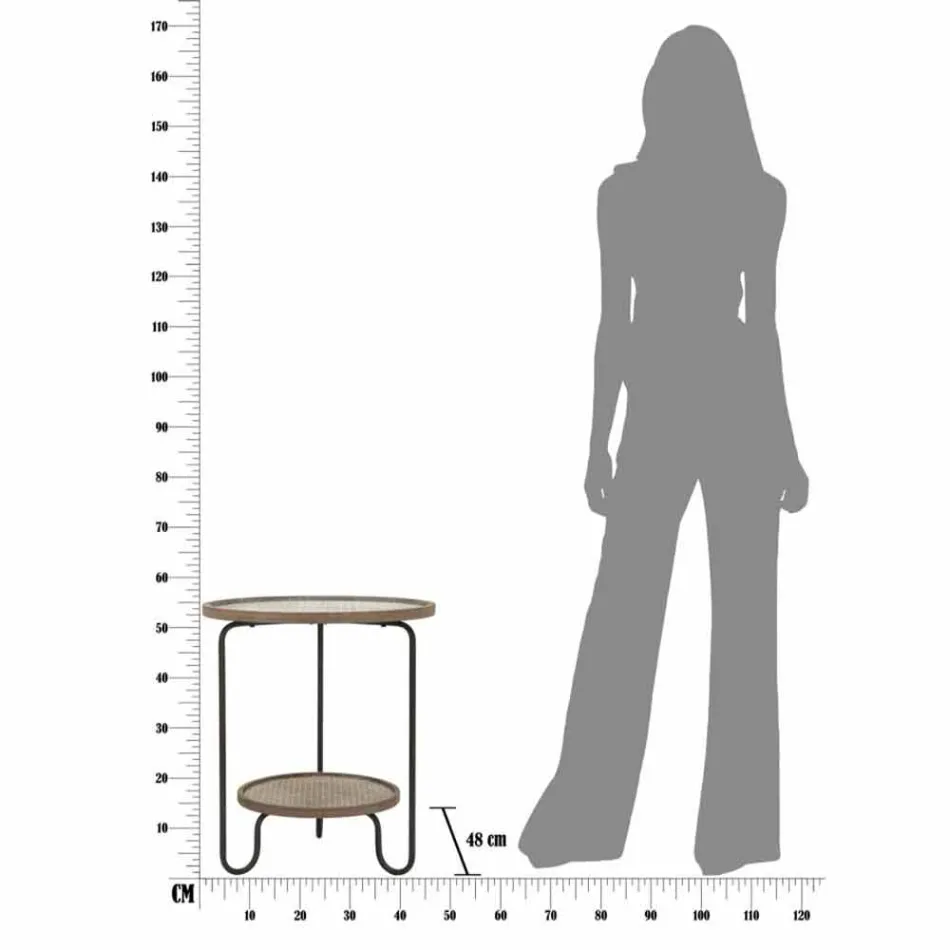 Kulatý konferenční stolek ze železa a MDF moderního designu - Luther Viadurini