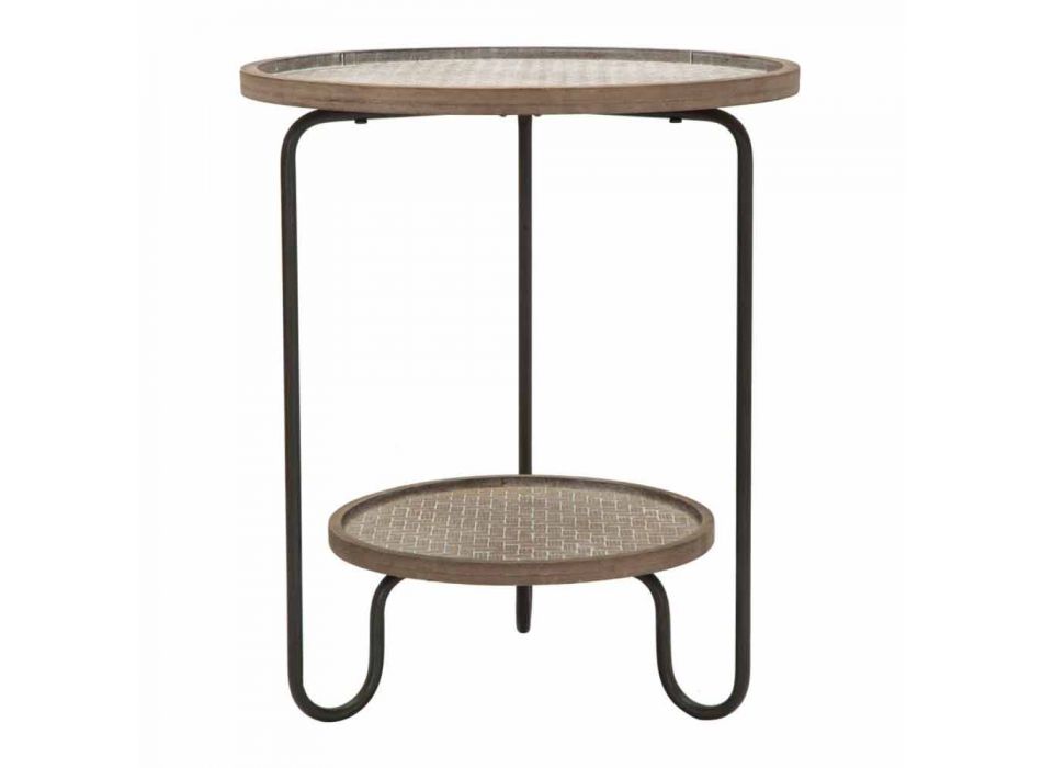 Kulatý konferenční stolek ze železa a MDF moderního designu - Luther Viadurini