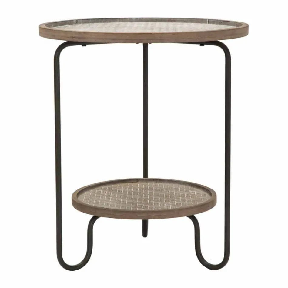 Kulatý konferenční stolek ze železa a MDF moderního designu - Luther Viadurini