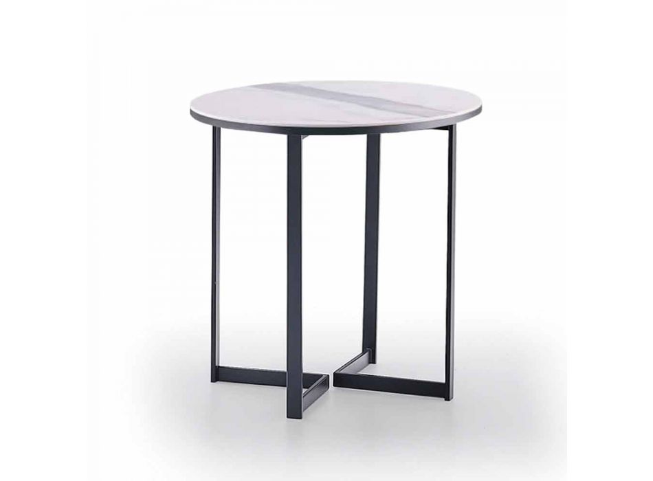 Kulatý konferenční stolek v Gresu a moderním kovu vyrobené v Itálii - Albert Viadurini