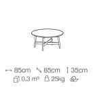 Kulatý konferenční stolek z mramoru a bukového dřeva vyrobený v Itálii - Daniela Viadurini