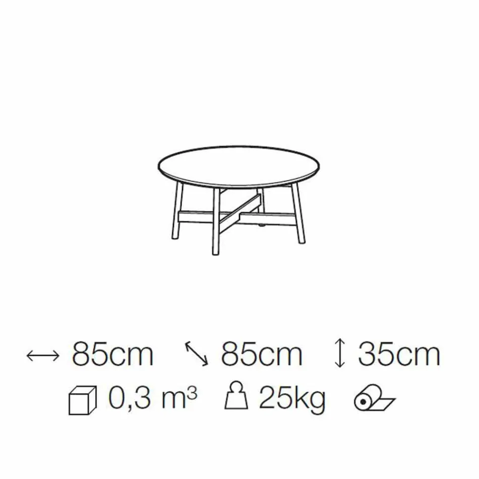 Kulatý konferenční stolek z mramoru a bukového dřeva vyrobený v Itálii - Daniela Viadurini