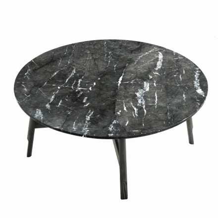 Kulatý konferenční stolek z mramoru a bukového dřeva vyrobený v Itálii - Daniela Viadurini