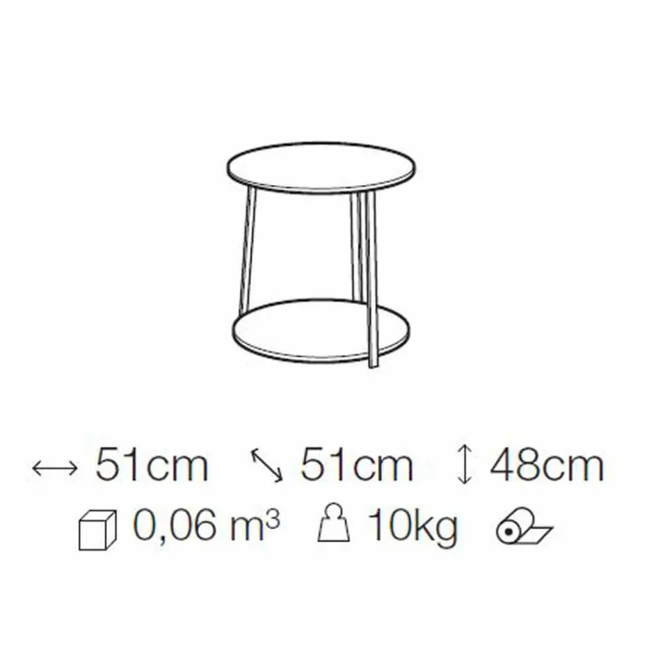 Kulatý konferenční stolek z MDF s kovovou strukturou vyrobený v Itálii - Aloe Viadurini